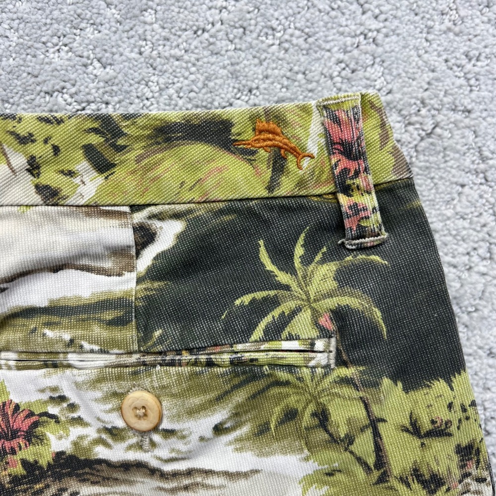 Tommy Bahama Shorts Mens 32 Green Stretch Bedford Bay Ko Olina Hawaiian Aloha - Picture 10 of 15
